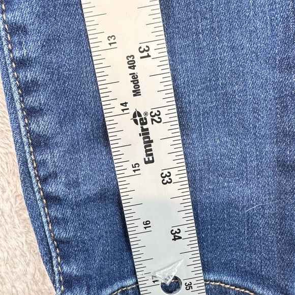 Enjean High Rise 5 Button Skinny Women's Distressed Blue Jeans - Picture 8 of 12